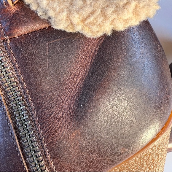 Timberland Shearling & Waxed Leather 3.25in Heel Boots w/Waximum kit, sz10 - Picture 8 of 11